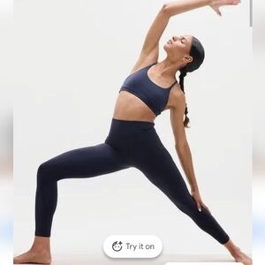 Athleta Set-Solutation Stash Pocket Il 7/8 Leg. XL Navy/Elation V Neck Bra Sz 1X